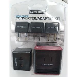 COPY - Samsonite Converter/Adapter Plug Kit with Pouch One Size Black/Red